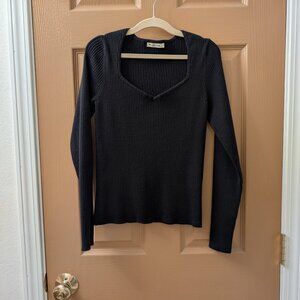 Marine Layer Cassandra Sweater Top - Black - Medium